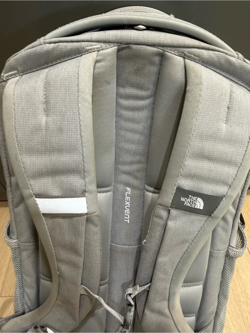 The North Face Jester Backpack Gray Pink FlexVent Hiking School Laptop Bag